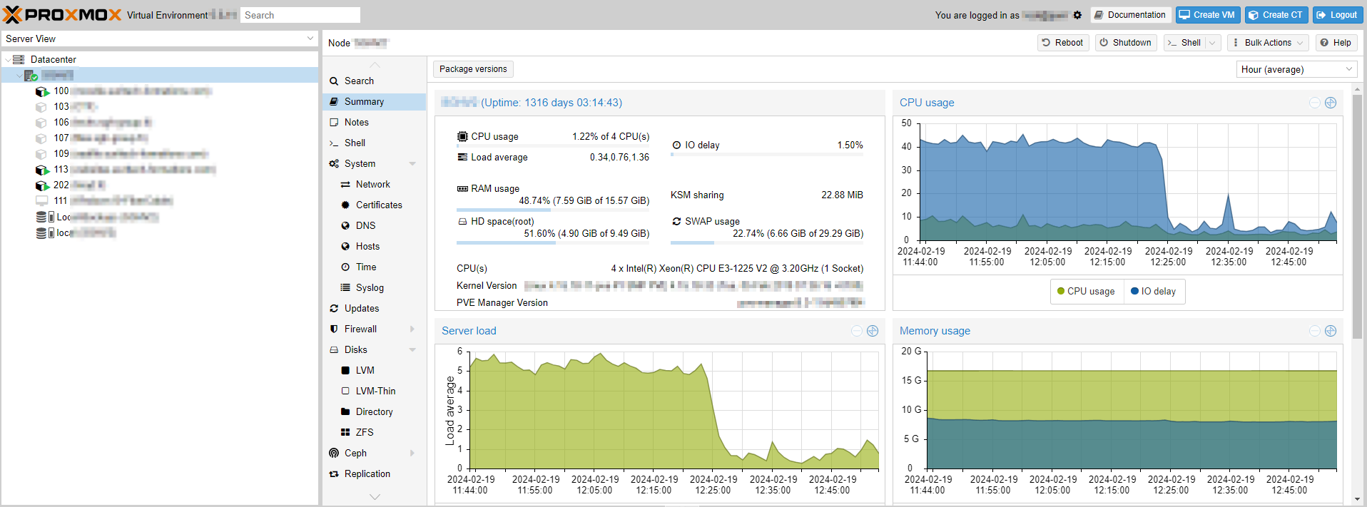 Proxmox VE Main page Proxmox VE Main page