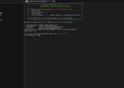 Fenêtre d'administration SSH