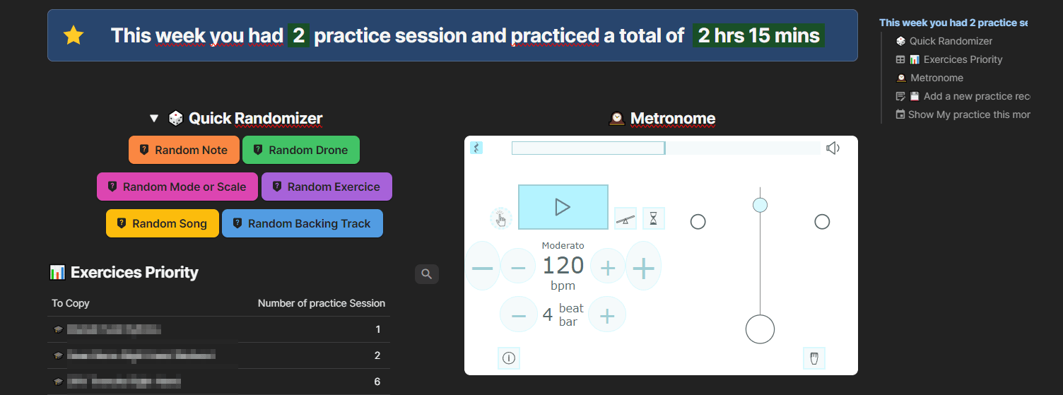 Music Practice Logger Home